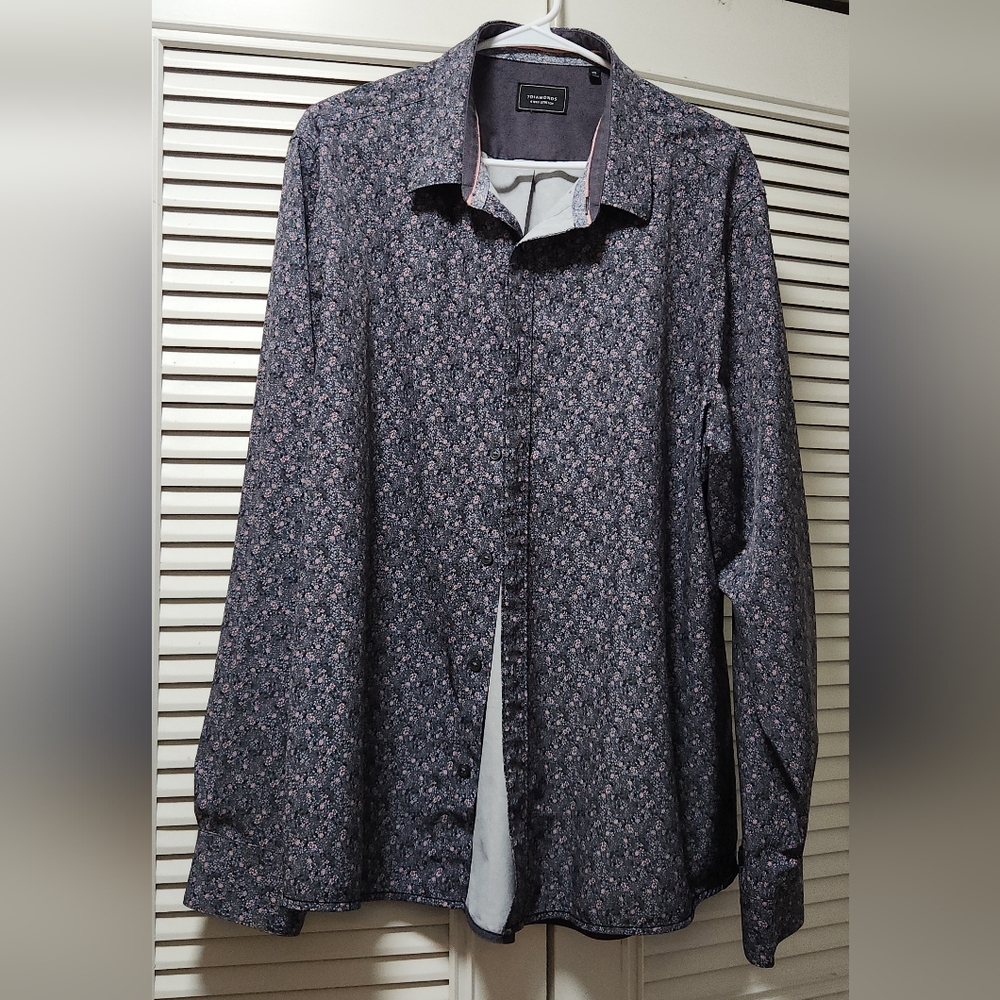 Dress Shirt 7 Diamonds Grey, Pink and White colors. 2XL